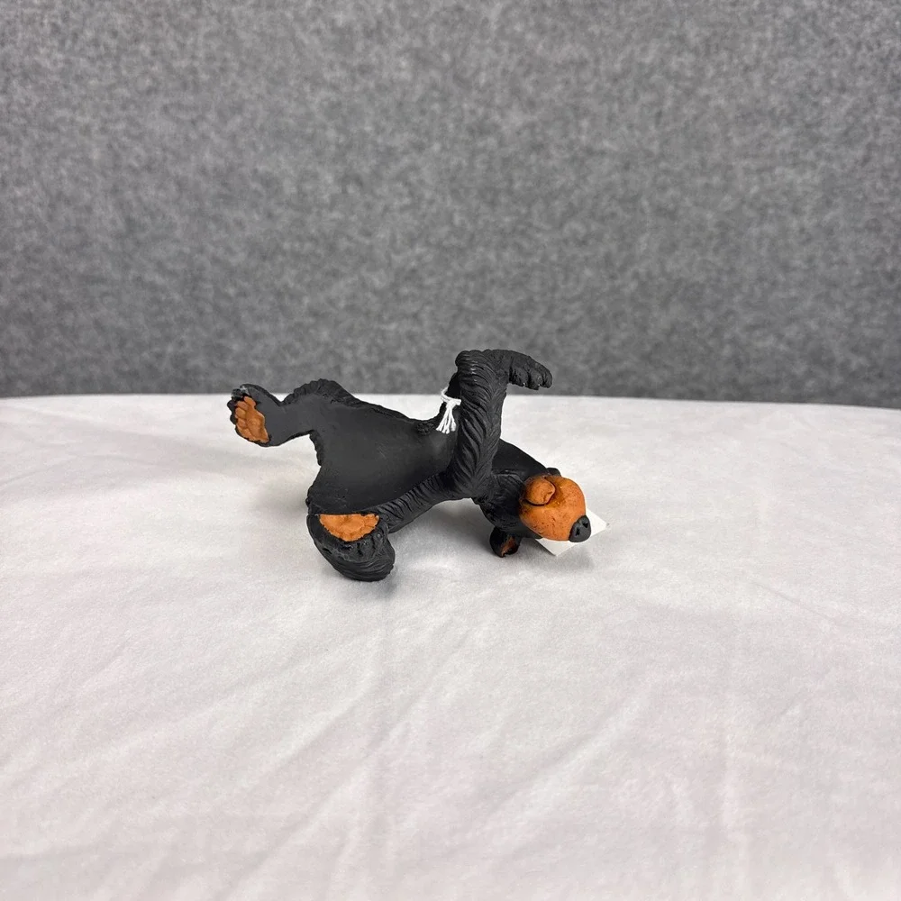 Wilcor Willie Bear Wine Bottle Hanger Figurine Black Resin Cabin Decor GFT3564